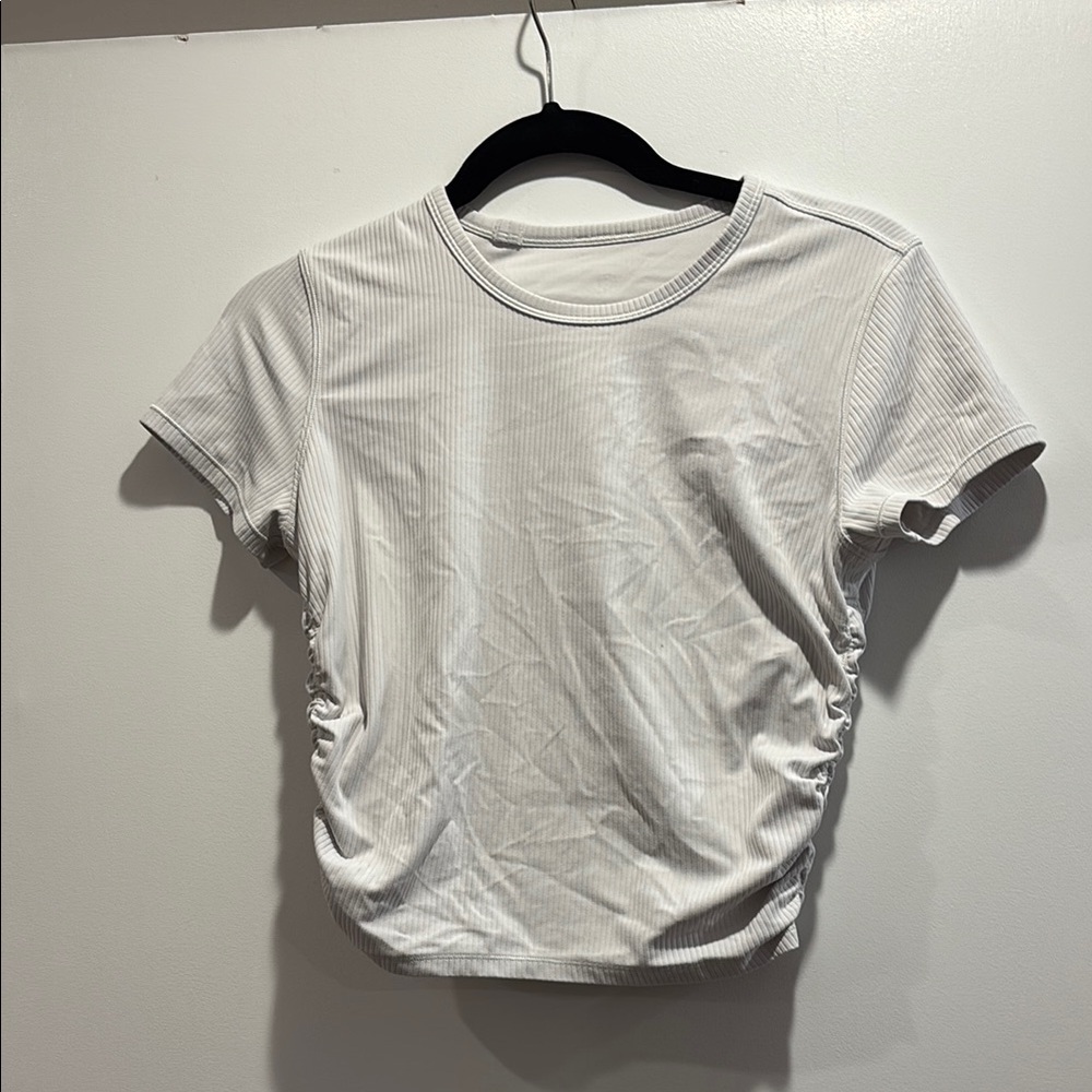 LULULEMON light vapor All It Takes ribbed nulu tee Size 6